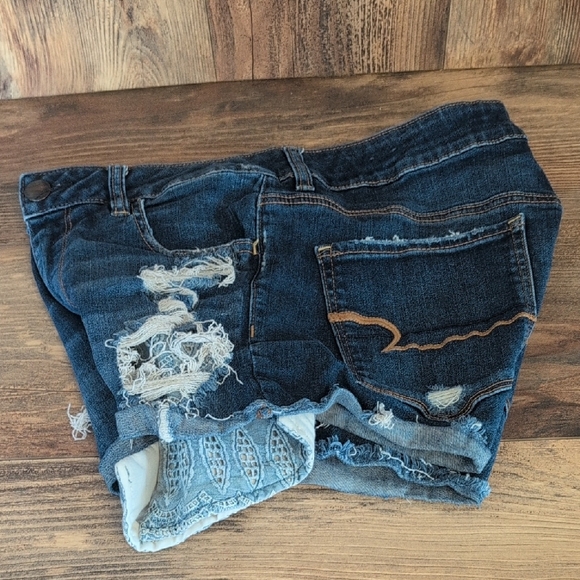 American Eagle Vintage Super Stretch Cut Off Hi Rise Shortie 12    -630B - Picture 9 of 9